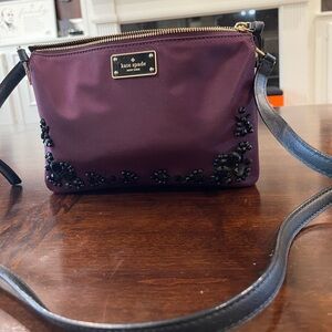 KATE SPADE Wilson Road Embellished Madelyne Crossbody Deep Plum Merlot WKRU5409